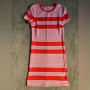 Old navy fitted dress- orange and white